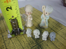 Load image into Gallery viewer, 1989 Precious Moments Painted Pewter Mini 17 Piece Nativity Set with Handmade Display Board

