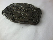 Load image into Gallery viewer, Vintage Indian Motif Engraved JERRY Metal Belt Buckle
