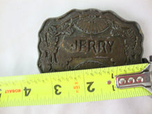 Load image into Gallery viewer, Vintage Indian Motif Engraved JERRY Metal Belt Buckle

