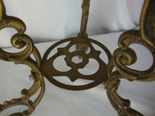 Load image into Gallery viewer, Antique French? Ornate Solid Brass Three Legged Plant Display Stand
