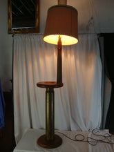 Load image into Gallery viewer, WWI Large Artilillery Trench Art Floor Lamp Fifth Year Anniversary Engraving
