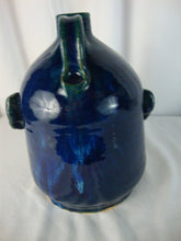 Load image into Gallery viewer, Marvin Bailey SC Folk Art Pottery Dark Blue Green Streaked Double Ugly Face Jug
