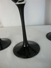 Load image into Gallery viewer, Vintage Luminarc Anais Floral Black Oriental Wine Glasses Set of 4
