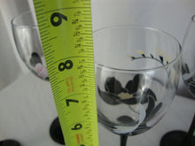 Load image into Gallery viewer, Vintage Luminarc Anais Floral Black Oriental Wine Glasses Set of 4
