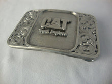 Load image into Gallery viewer, Vintage CAT Truck Engines USA Made Scrollwork Belt Buckle
