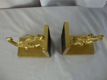Load image into Gallery viewer, Vintage Brass Metal Ship Wheel and Anchor with Rope Bookend Pair
