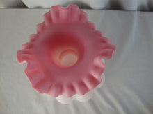 Load image into Gallery viewer, Vintage Fenton Satin Pink Melon Ruffled Edge Flower Vase
