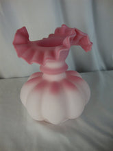 Load image into Gallery viewer, Vintage Fenton Satin Pink Melon Ruffled Edge Flower Vase
