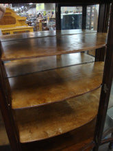 Load image into Gallery viewer, Antique Curved Glass Front Wood Shelves Display Cabinet
