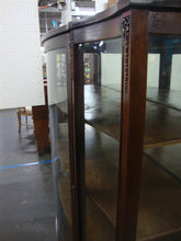 Load image into Gallery viewer, Antique Curved Glass Front Wood Shelves Display Cabinet
