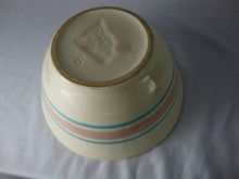 Load image into Gallery viewer, Vintage Weller Stoneware Blue Pink Striped Kitchen Mixing Bowl
