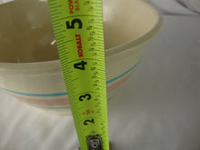 Load image into Gallery viewer, Vintage Weller Stoneware Blue Pink Striped Kitchen Mixing Bowl
