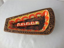 Load image into Gallery viewer, 1963 Treasure Craft 4 Slot Brown Orange Rectangle Ashtray
