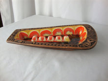 Load image into Gallery viewer, 1963 Treasure Craft 4 Slot Brown Orange Rectangle Ashtray
