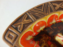 Load image into Gallery viewer, 1963 Treasure Craft 4 Slot Brown Orange Rectangle Ashtray
