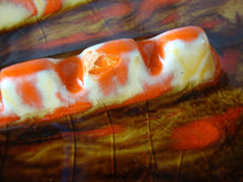 Load image into Gallery viewer, 1963 Treasure Craft 4 Slot Brown Orange Rectangle Ashtray
