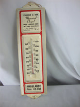 Load image into Gallery viewer, Vintage Franklin Son Memorial Chapel Metal Wall Thermometer
