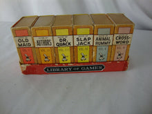 Load image into Gallery viewer, 1930s Library of Games Mini Old Maid Dr Quack Paper Card Game Set of 6
