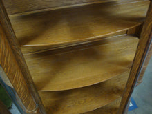 Load image into Gallery viewer, Antique Tiger Oak Empire Style Bowfront Display Case Cabinet
