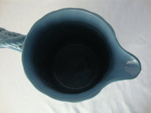 Load image into Gallery viewer, Antique W Ridgway Unmarked Country Blue Stoneware Bamboo Rope Motif Handled Pitcher
