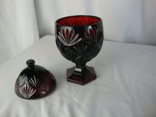 Load image into Gallery viewer, Vintage Luminarc Ruby Red Glass Egg Pedestal Candy Dish with Dome Lid
