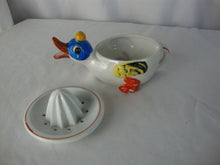 Load image into Gallery viewer, Vintage Japan Smiling Duck Ceramic Child's Orange Reamer Juicer
