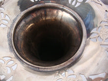Load image into Gallery viewer, Antique Farberware NY Silverplate Pierced Rim Flower Vase
