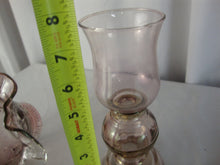 Load image into Gallery viewer, Vintage HOMCO Fenton Style Cabbage Rose Dusty Rose Glass 3 Part Fairy Lamp
