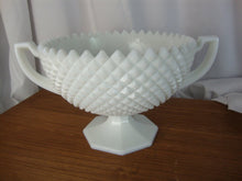 Load image into Gallery viewer, Vintage Westmoreland Milk Glass Diamond Point Double Handle Trophy Bowl
