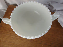 Load image into Gallery viewer, Vintage Westmoreland Milk Glass Diamond Point Double Handle Trophy Bowl
