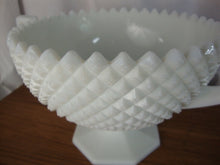 Load image into Gallery viewer, Vintage Westmoreland Milk Glass Diamond Point Double Handle Trophy Bowl
