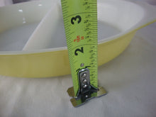 Load image into Gallery viewer, Vintage Pyrex Chartreuse Yellow 1.5 Quart Divided Dish with Side Handles
