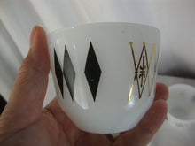 Load image into Gallery viewer, Vintage Federal Milk Glass Atomic Harlequin Diamond 6 Ounce Bowls Set of 6
