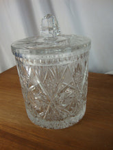 Load image into Gallery viewer, Vintage Brilliant Cut Crystal Biscuit Jar with Lid
