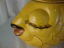 Load image into Gallery viewer, Vintage Doranne CA Harvest Gold Angel Fish Two Piece Cookie Jar Canister
