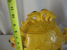 Load image into Gallery viewer, Vintage Doranne CA Harvest Gold Angel Fish Two Piece Cookie Jar Canister
