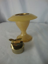 Load image into Gallery viewer, MCM Art Glass Gold Sparkle Glass Base with Brass Lighter Insert
