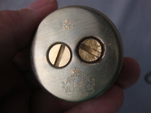 Load image into Gallery viewer, MCM Art Glass Gold Sparkle Glass Base with Brass Lighter Insert
