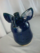 Load image into Gallery viewer, Marvin Bailey Folk Art Potter Blue Green Beady Eye Medium Pig Ugly Face Jug
