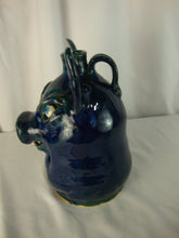 Load image into Gallery viewer, Marvin Bailey Folk Art Potter Blue Green Beady Eye Medium Pig Ugly Face Jug
