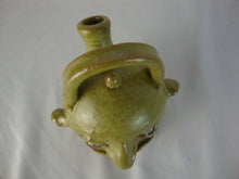 Load image into Gallery viewer, Marvin Bailey Folk Art Potter Green Brown Blue Beady Eye Small Ugly Face Jug
