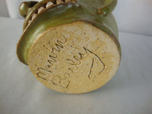 Load image into Gallery viewer, Marvin Bailey Folk Art Potter Green Brown Blue Beady Eye Small Ugly Face Jug
