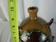 Load image into Gallery viewer, Marvin Bailey Folk Art Potter Brown Tan Blue 9 Inch Devil Ugly Face Jug
