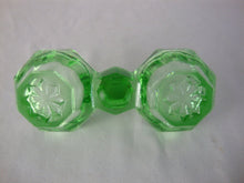 Load image into Gallery viewer, Vintage Uranium Glass Double Salt Cellar with Middle Knob Handle
