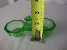 Load image into Gallery viewer, Vintage Uranium Glass Double Salt Cellar with Middle Knob Handle

