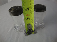 Load image into Gallery viewer, Vintage LG Wright Frosted Glass Three Faces Salt Pepper Shaker Se
