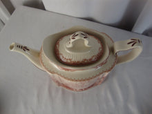 Load image into Gallery viewer, Vintage Transferware Red Cream Manor House Scene Porcelain Teapot
