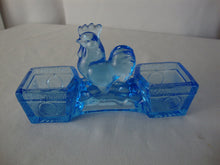 Load image into Gallery viewer, Vintage Blue Glass Chicken Double Table Salt Cellar
