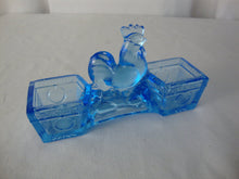 Load image into Gallery viewer, Vintage Blue Glass Chicken Double Table Salt Cellar
