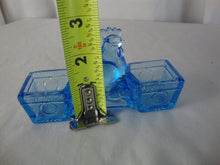 Load image into Gallery viewer, Vintage Blue Glass Chicken Double Table Salt Cellar
